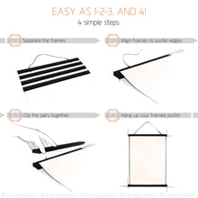 Load image into Gallery viewer, Black Magnetic Poster Hanger Frame 24" - For Large Scratch off Map - Travelization