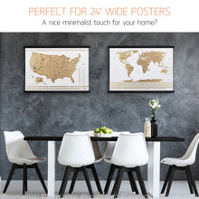 Load image into Gallery viewer, Black Magnetic Poster Hanger Frame 24" - For Large Scratch off Map - Travelization