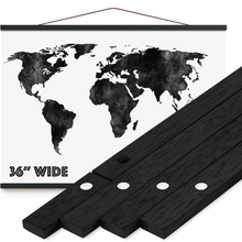 Load image into Gallery viewer, Black Magnetic Poster Hanger Frame 36" - For XL Scratch off Map - Travelization