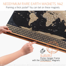 Load image into Gallery viewer, Magnetic Poster Hanger Frame 24" - For L Scratch Off Maps - Travelization