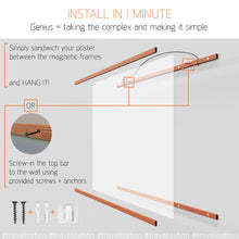 Load image into Gallery viewer, Magnetic Poster Hanger Frame 24" - For L Scratch Off Maps - Travelization