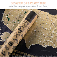 Load image into Gallery viewer, Scratch Off Map of the United States with National Parks - Deluxe - Large 24"x17" - Travelization