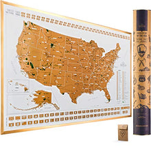 Load image into Gallery viewer, Scratch Off Map of the United States with National Parks - Deluxe - Large 24"x17" - Travelization