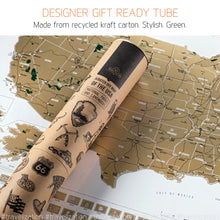 Load image into Gallery viewer, Scratch Off Map of the United States with National Parks - Deluxe - Large 24"x17" - Travelization