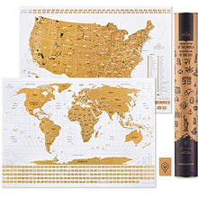 Load image into Gallery viewer, 2 In 1 - World + USA Scratch off Maps - Original- L 24&quot;x17&quot; - Travelization
