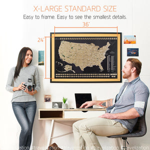 Scratch Off Map of The United States National Parks - XL 36"x24" - Travelization
