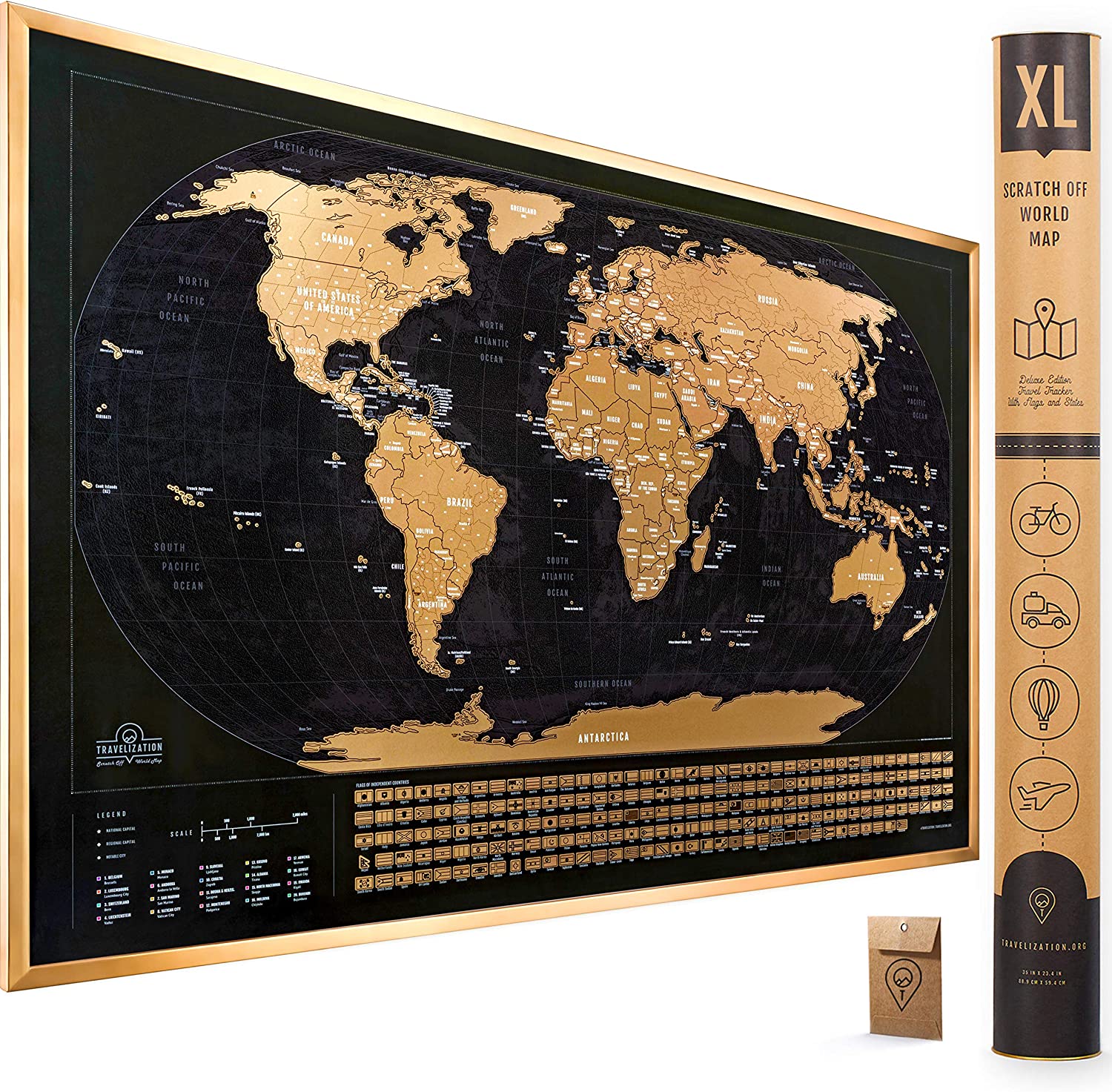 Travelization Scratch Off Map of The World XL
