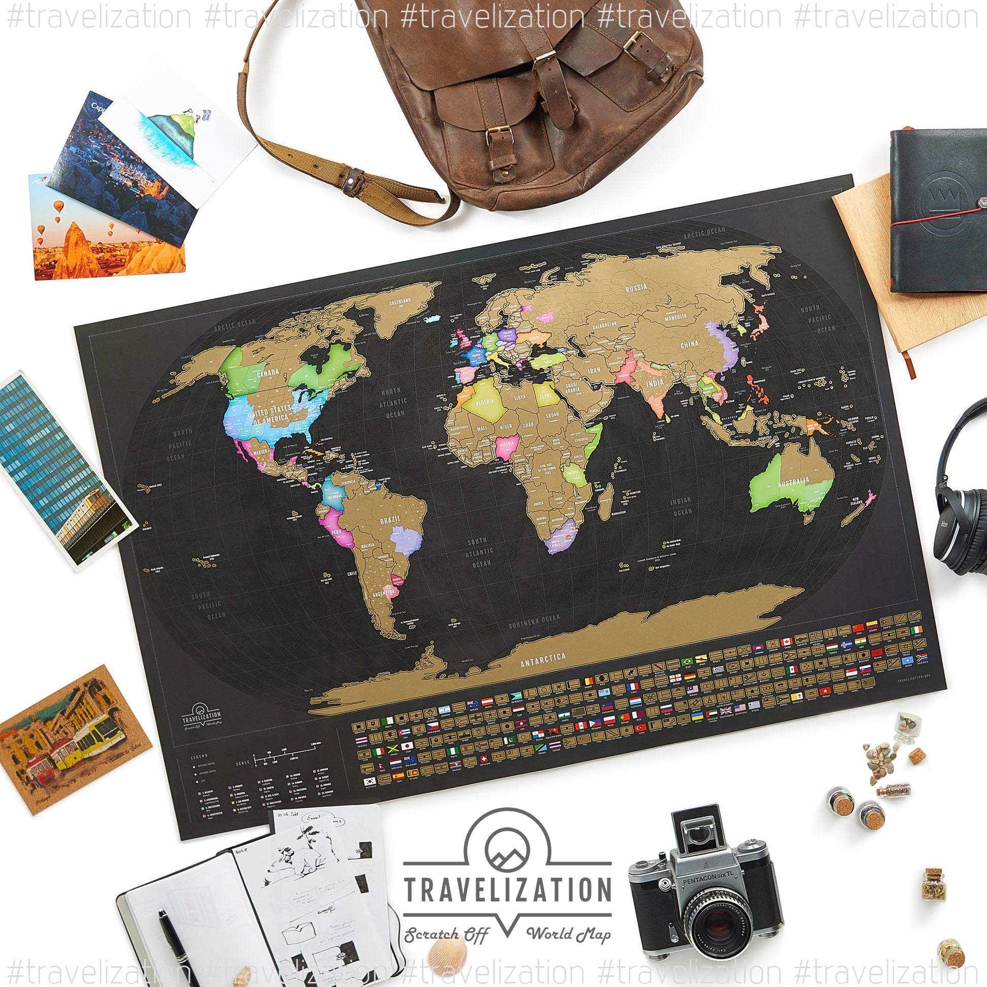 Travelization Scratch Off Map of The World XL