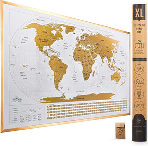 Scratch Off Map of The World with Flags - Original - XL 36"x24" - Travelization